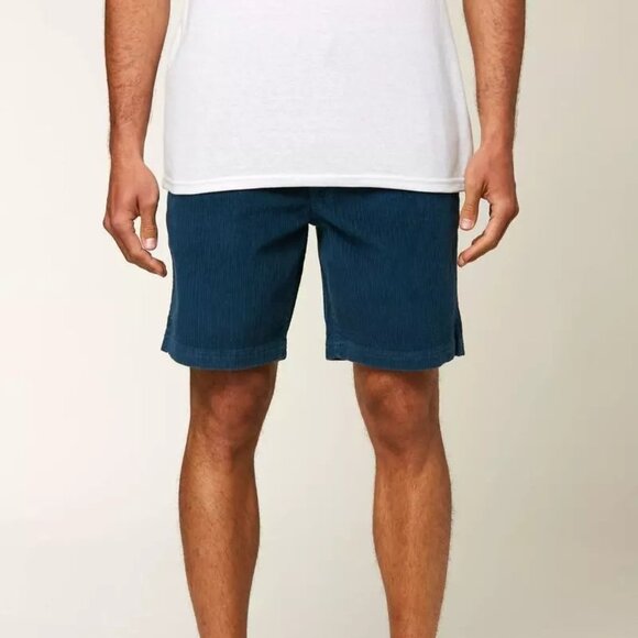 Hangten Corduroy Earl WalkShorts Elastic Waist Shorts Men's Size L Navy Blue - Picture 1 of 9